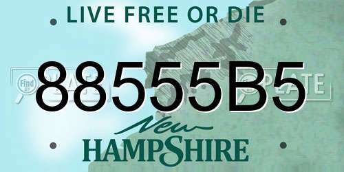 88555B5 New Hampshire License Plate