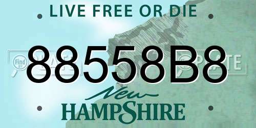 88558B8 New Hampshire License Plate