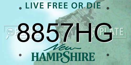 8857HG New Hampshire License Plate