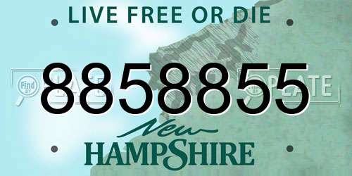 8858855 New Hampshire License Plate