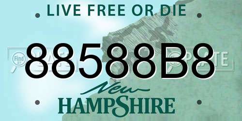 88588B8 New Hampshire License Plate