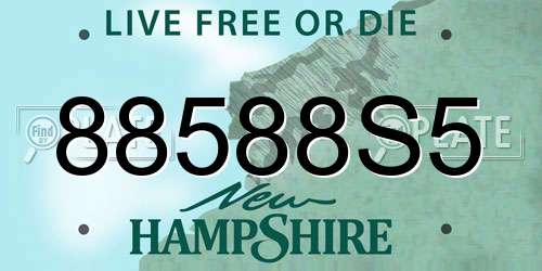 88588S5 New Hampshire License Plate