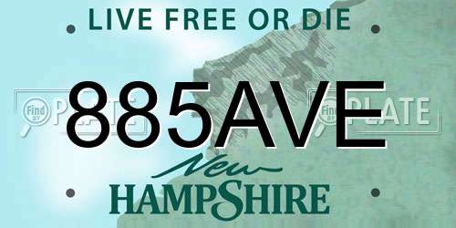 885AVE New Hampshire License Plate