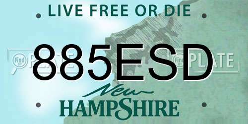 885ESD New Hampshire License Plate
