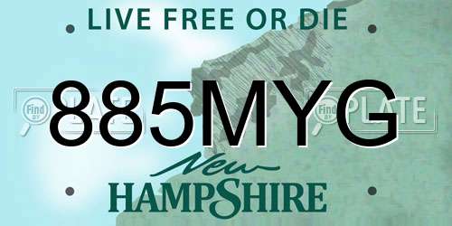 885MYG New Hampshire License Plate