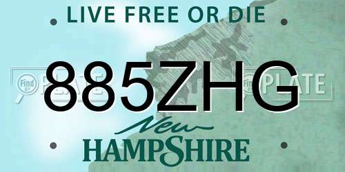 885ZHG New Hampshire License Plate