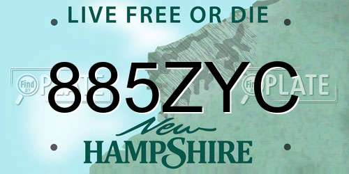 885ZYC New Hampshire License Plate