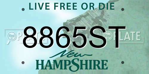 8865ST New Hampshire License Plate