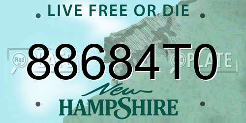 88684T0 New Hampshire License Plate
