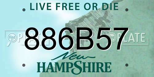 886B57 New Hampshire License Plate