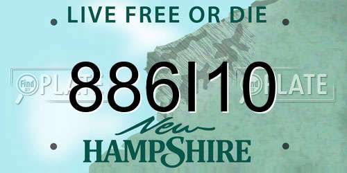 886I10 New Hampshire License Plate