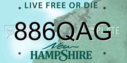 886QAG New Hampshire License Plate