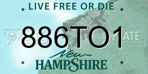 886TO1 New Hampshire License Plate