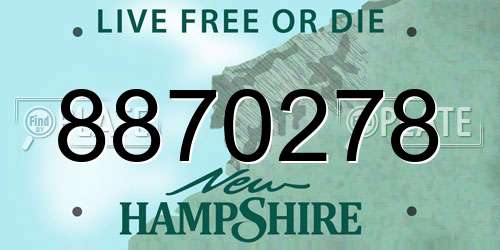 8870278 New Hampshire License Plate