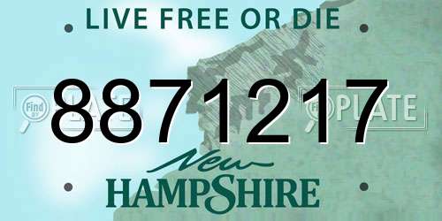 8871217 New Hampshire License Plate