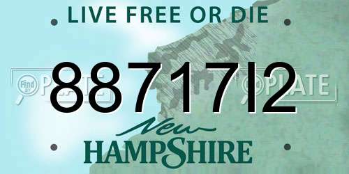 88717I2 New Hampshire License Plate