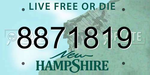 8871819 New Hampshire License Plate