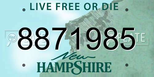 8871985 New Hampshire License Plate