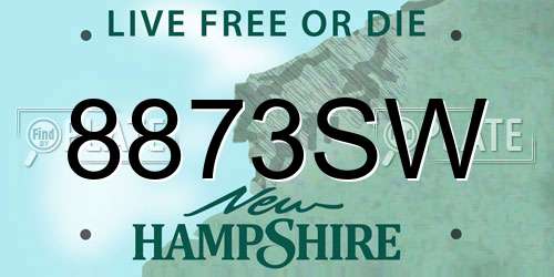 8873SW New Hampshire License Plate