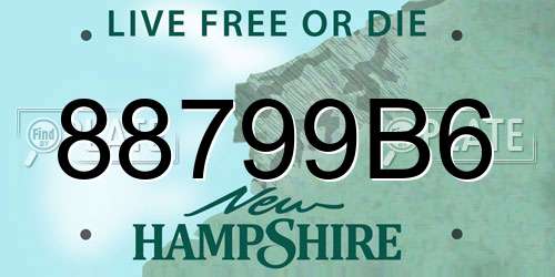 88799B6 New Hampshire License Plate
