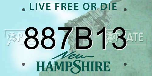 887B13 New Hampshire License Plate