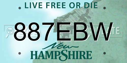 887EBW New Hampshire License Plate