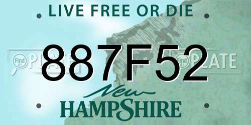 887F52 New Hampshire License Plate
