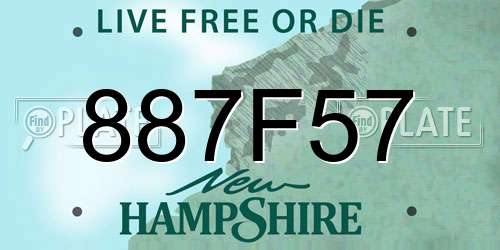 887F57 New Hampshire License Plate