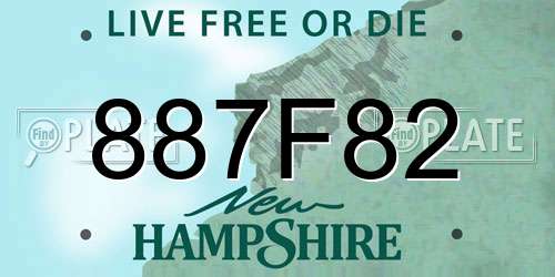 887F82 New Hampshire License Plate