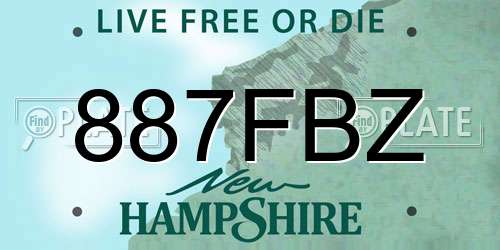 887FBZ New Hampshire License Plate
