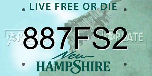 887FS2 New Hampshire License Plate