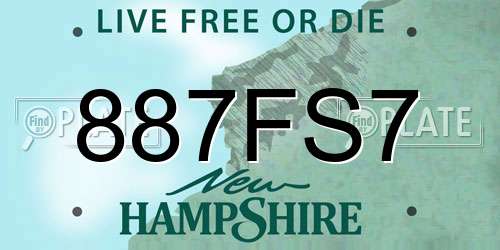 887FS7 New Hampshire License Plate
