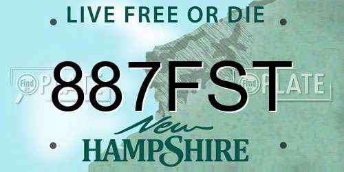 887FST New Hampshire License Plate