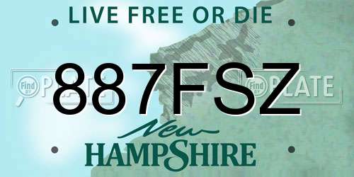 887FSZ New Hampshire License Plate