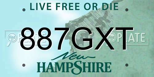 887GXT New Hampshire License Plate