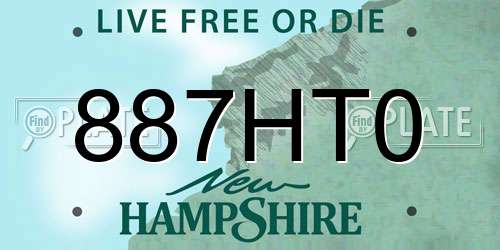 887HT0 New Hampshire License Plate