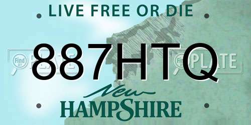 887HTQ New Hampshire License Plate
