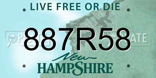 887R58 New Hampshire License Plate