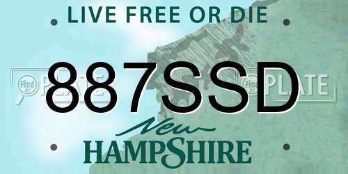 887SSD New Hampshire License Plate
