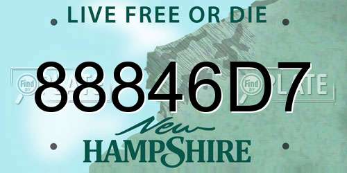 88846D7 New Hampshire License Plate