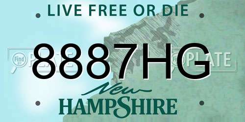8887HG New Hampshire License Plate