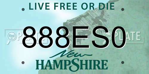 888ES0 New Hampshire License Plate