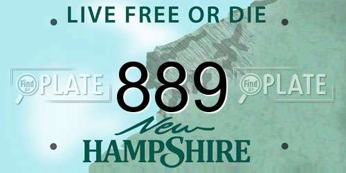 889 New Hampshire License Plate