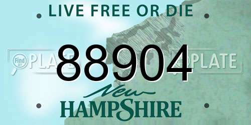 88904 New Hampshire License Plate