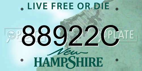 88922C New Hampshire License Plate