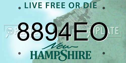 8894EO New Hampshire License Plate