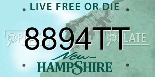 8894TT New Hampshire License Plate