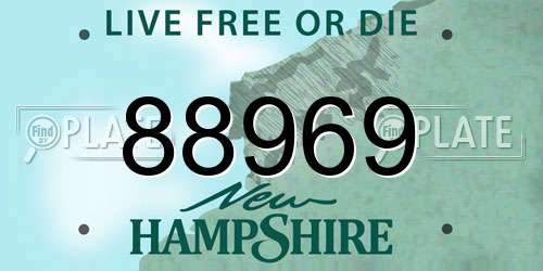 88969 New Hampshire License Plate