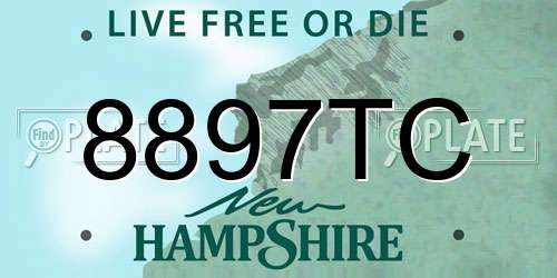 8897TC New Hampshire License Plate