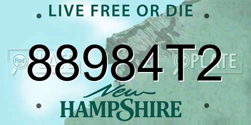 88984T2 New Hampshire License Plate